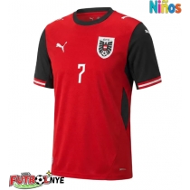 Camiseta Austria Marko Arnautovic #7 Primera Equipación para niños Mundial 2026 manga corta (+ pantalones cortos)